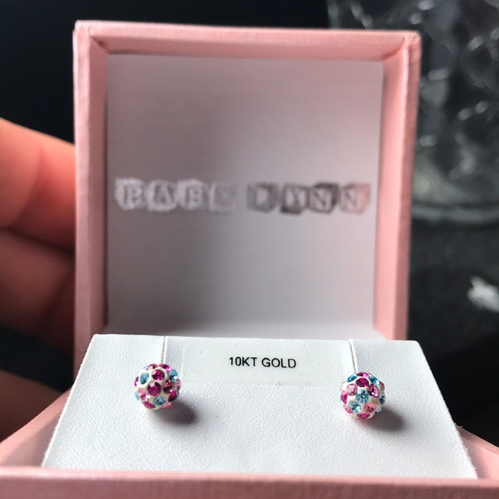 Baby Lynn 10kt gold crystal stud earrings